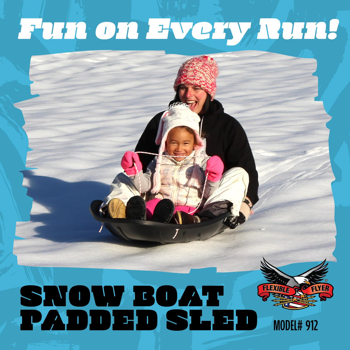 48" 2-Person Plastic Sled with Cushioned Pad B809624