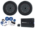 10in 1600W Slim Shallow Car Subwoofers with Mono Amplifier and Wire Kit S2442