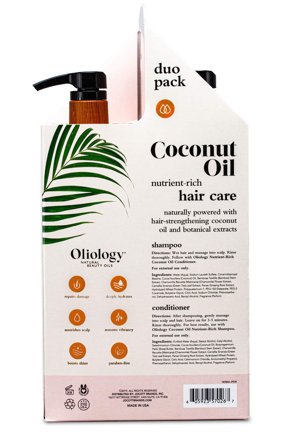Coconut Oil Shampoo & Conditioner Combo Pack 32oz H292609