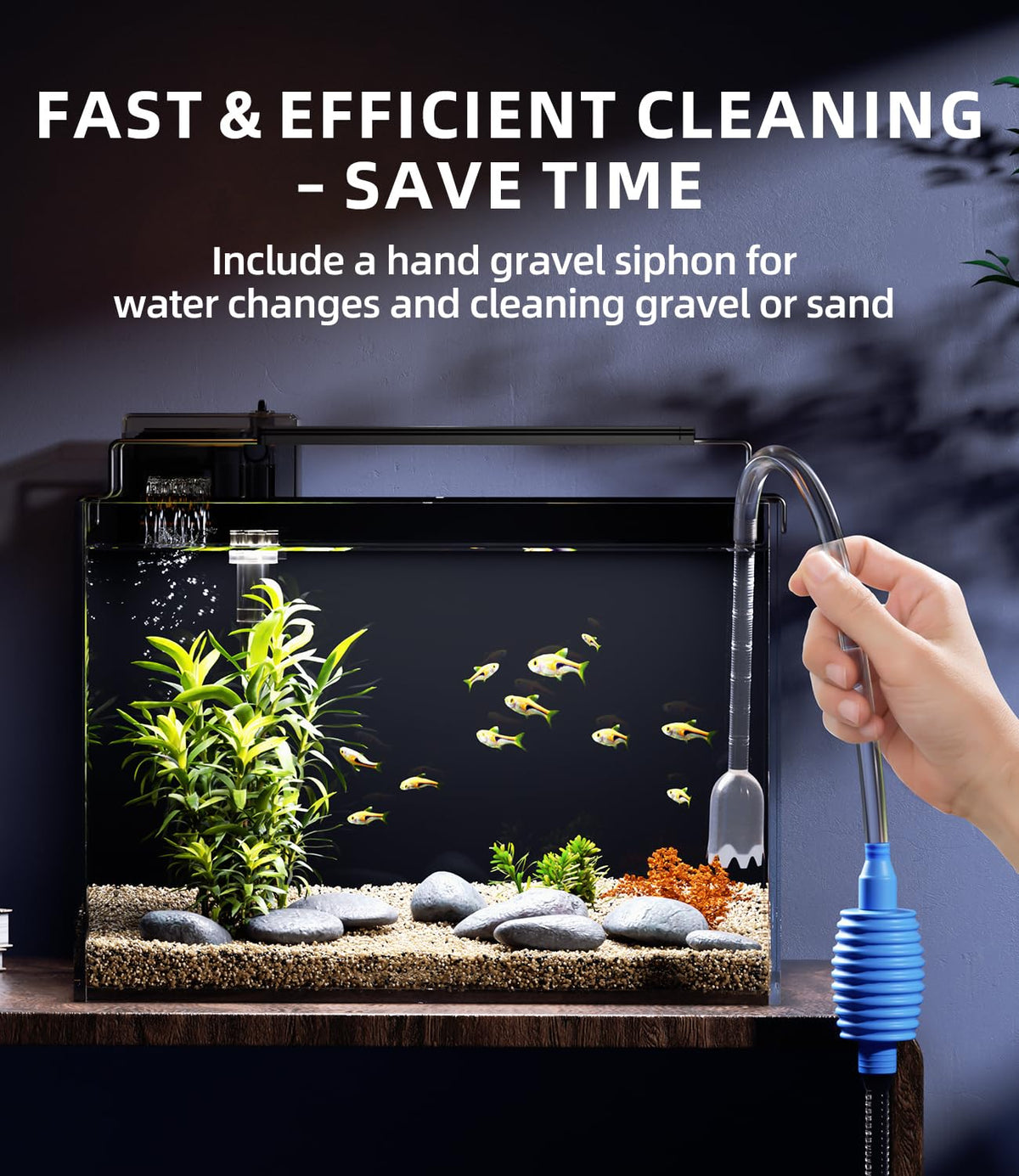 5 Gallon Rimless Glass Aquarium Starter Kit with Filter Light Lid R479