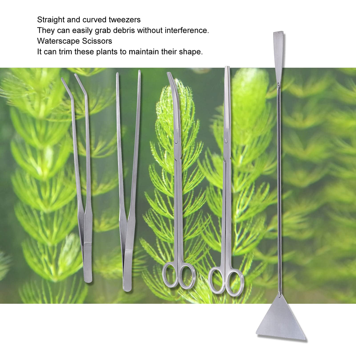 5 in 1 Stainless Steel Aquarium Cleaning Tool Kit E914183