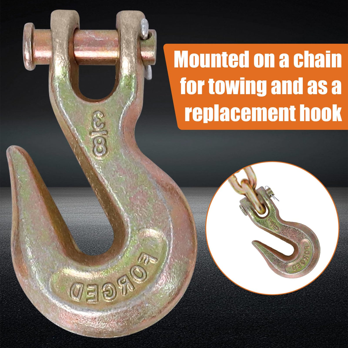 3/8" Grade 70 Clevis Grab Hooks, 10 Pack V789293