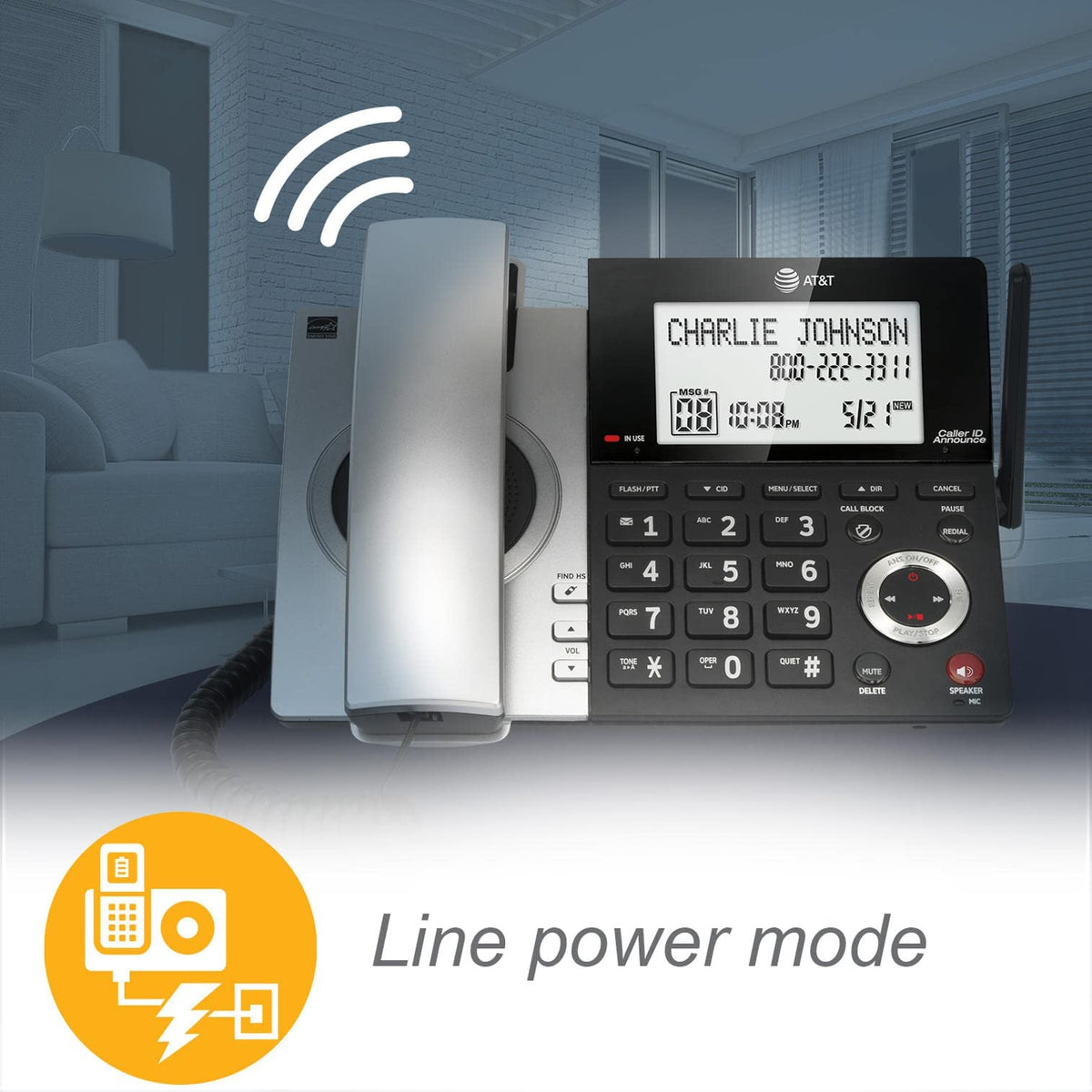 2-Handset Corded/Cordless Phone with Answering Machine C25143