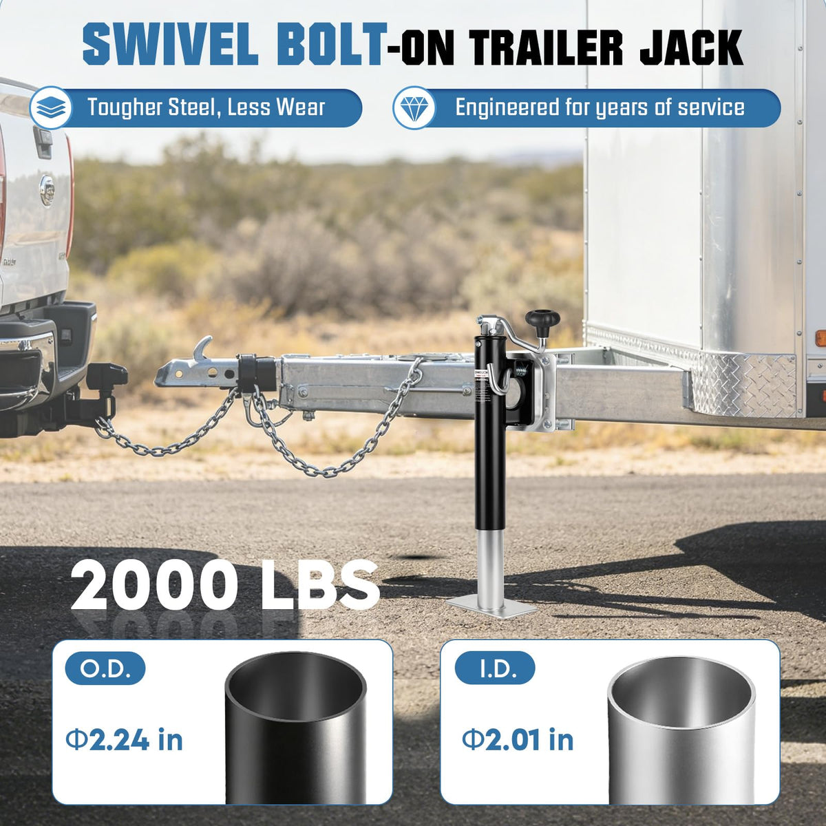 2000lb Swivel Trailer Jack with Handle Z123100