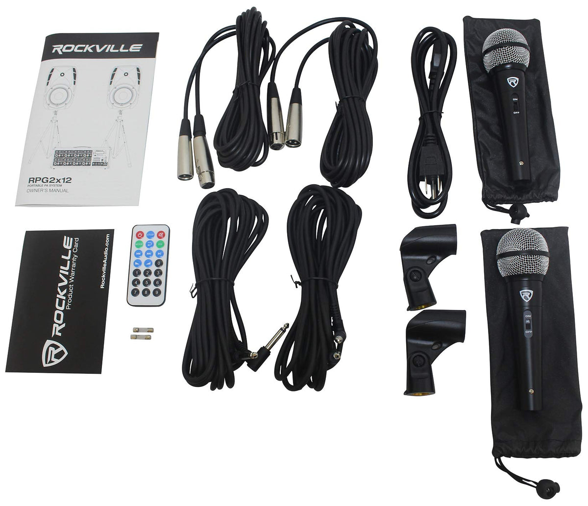 12 Inch Powered PA Speaker System with Mixer and Microphones X465