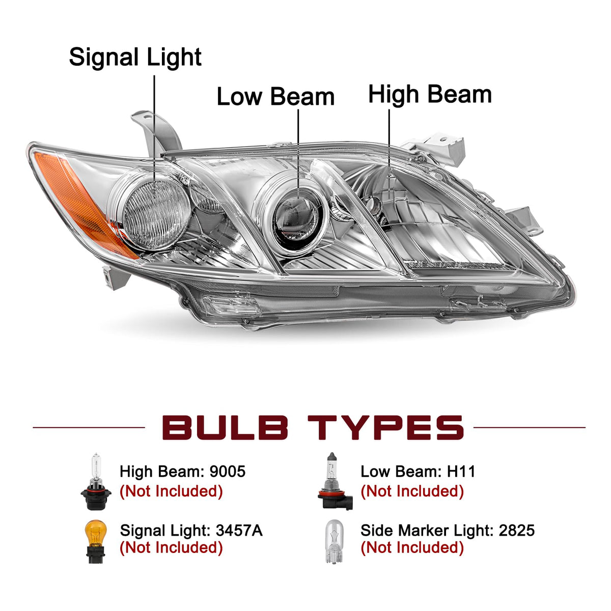 Headlight Compatible with 2007-2009 Toyota Camry M45873