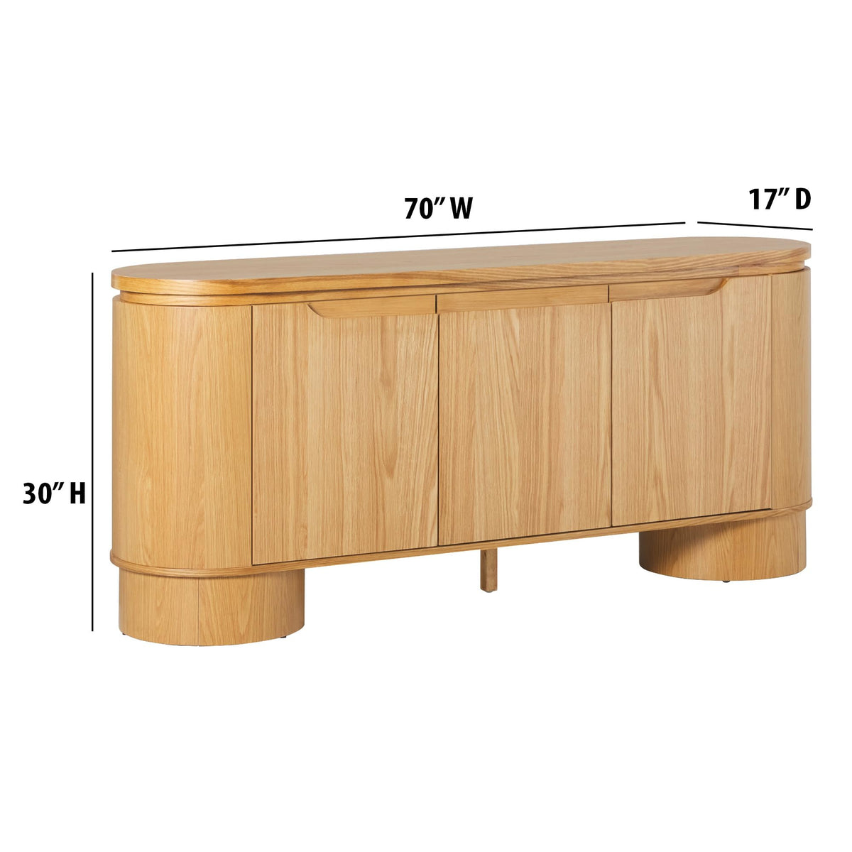 70 Inch White Oak Wood Sideboard TV Stand with Storage M295726