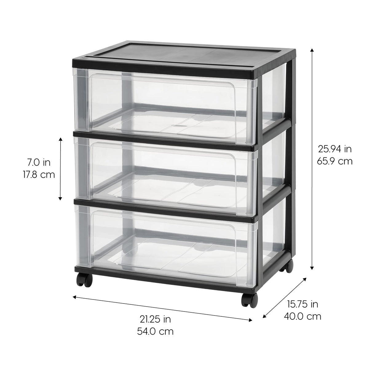 3 Drawer Storage Cart with Wheels V4864
