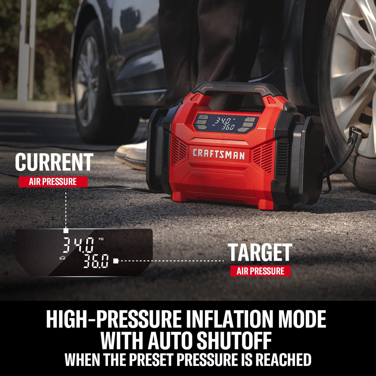 Dual Power Tire Inflator with Digital Gauge I731