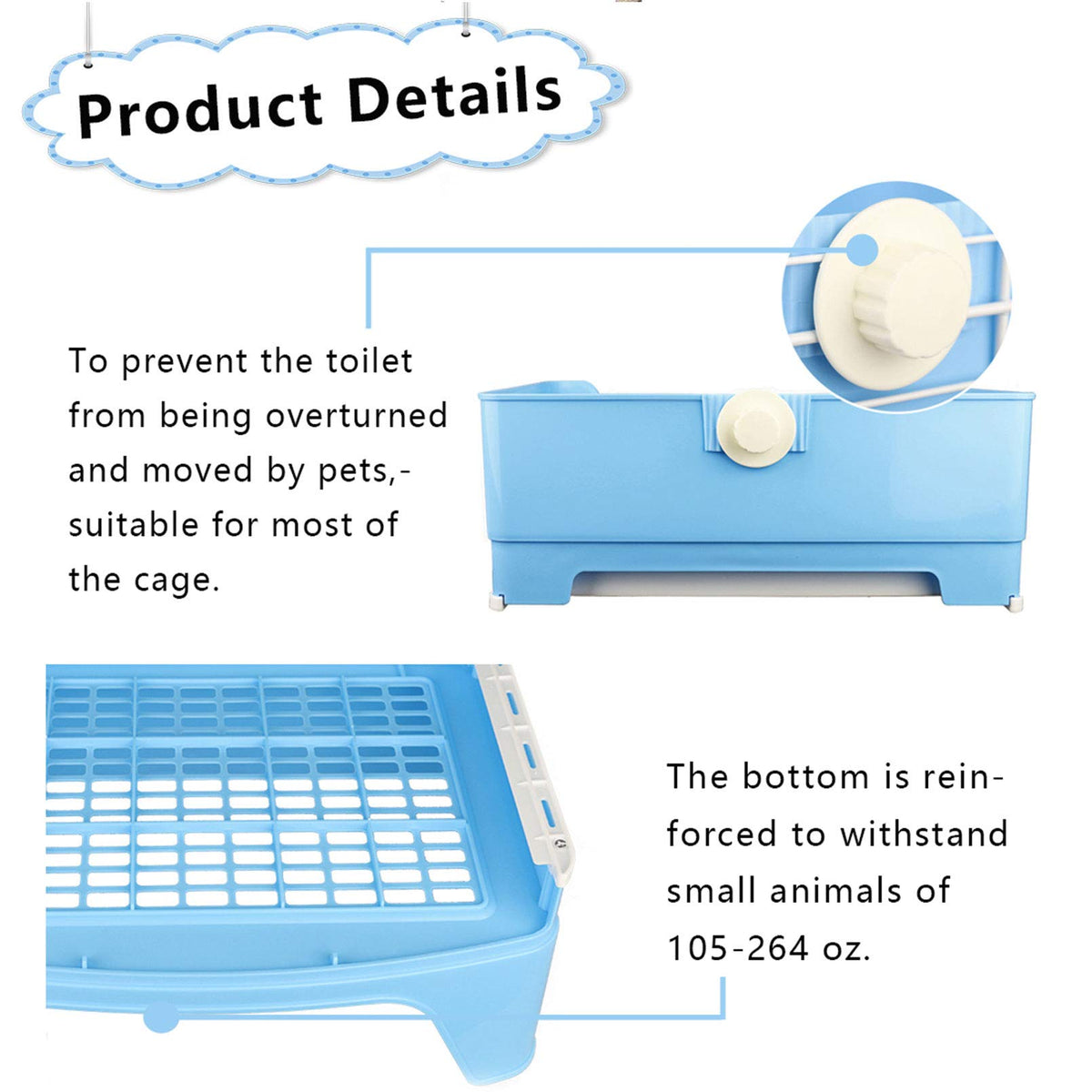 Plastic Rabbit Litter Box with Drawer R648552