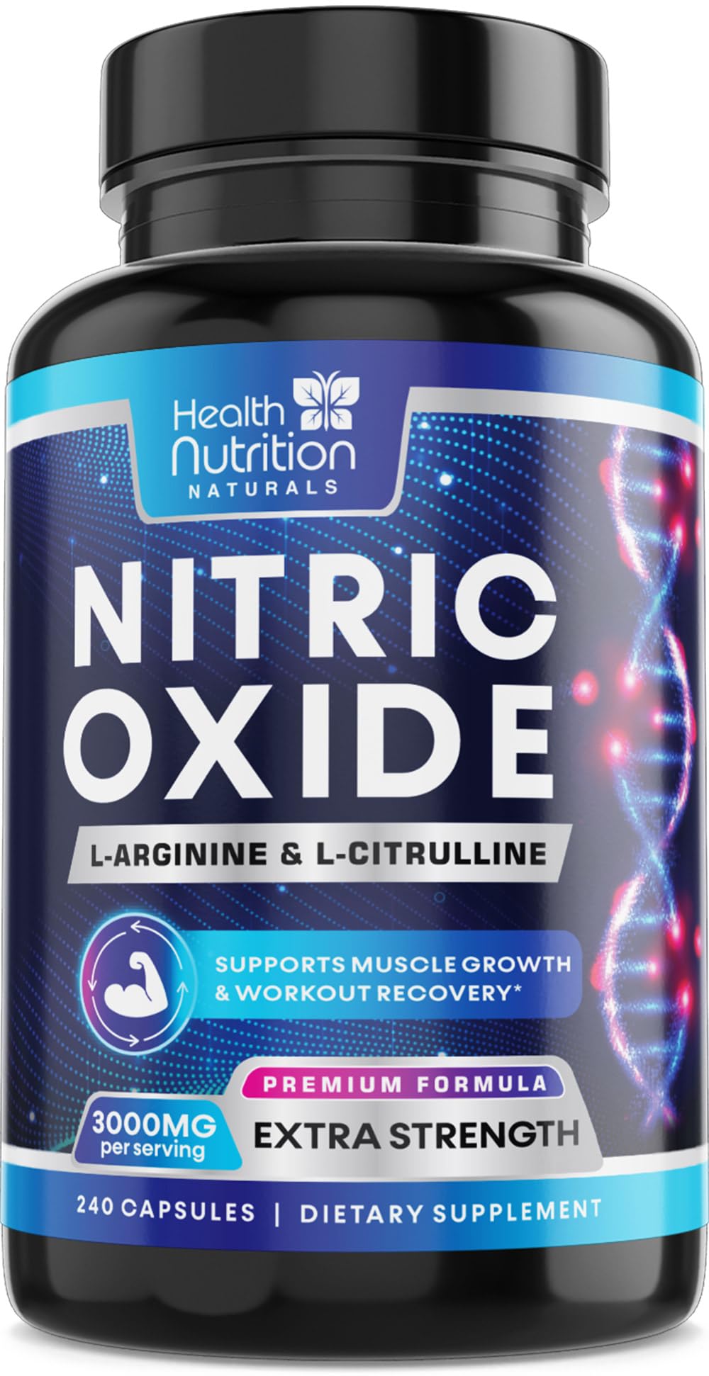 3000mg L-Arginine & L-Citrulline Nitric Oxide Supplement 240 Capsules H51556