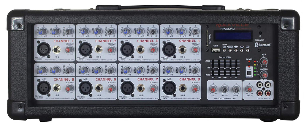 12 Inch Powered PA Speaker System with Mixer and Microphones X465