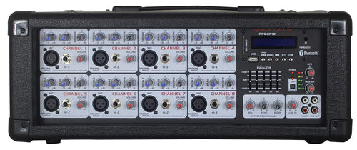 12 Inch Powered PA Speaker System with Mixer and Microphones X465