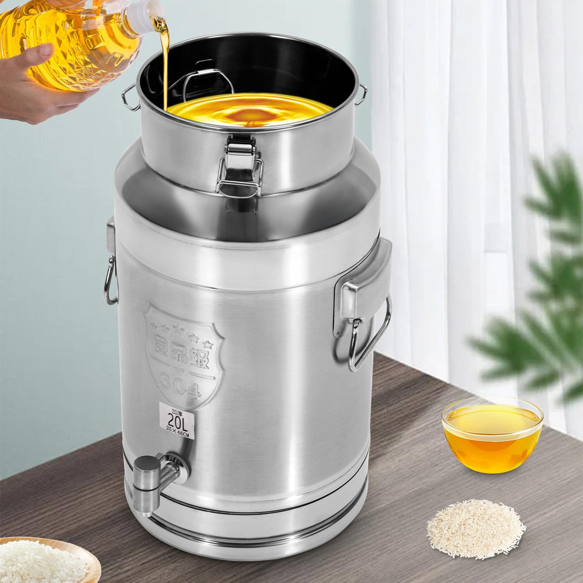 Stainless Steel 20L Milk Can with Faucet Z133641