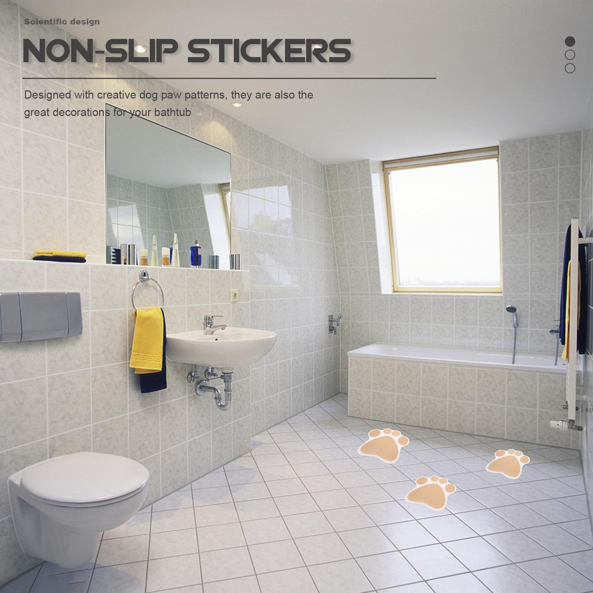 Dog Paw Non Slip Bathtub Stickers with Scraper L554