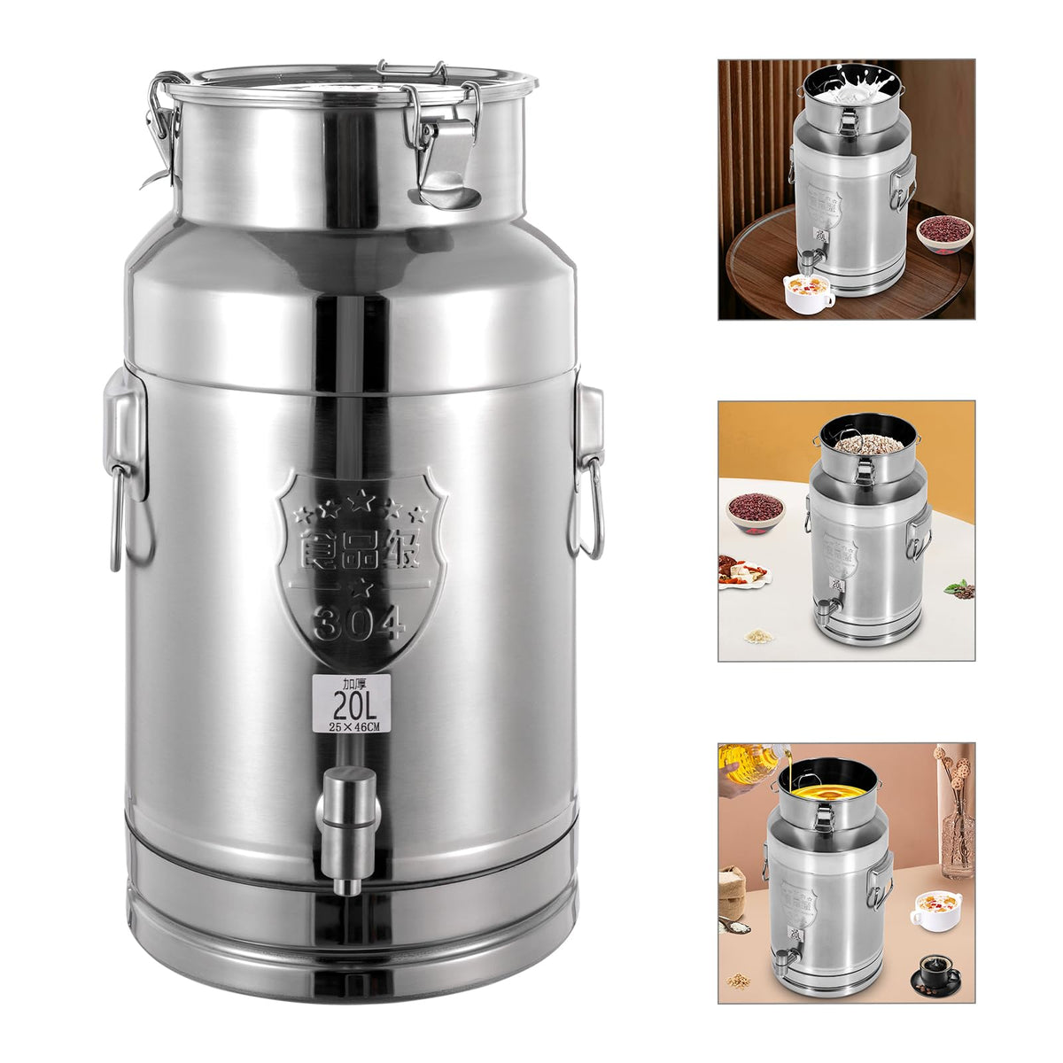 Stainless Steel 20L Milk Can with Faucet Z133641