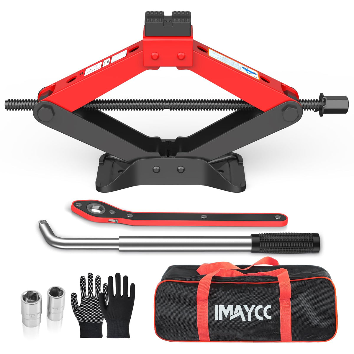 3 Ton Heavy Duty Scissor Jack Kit with Lug Wrench V7646