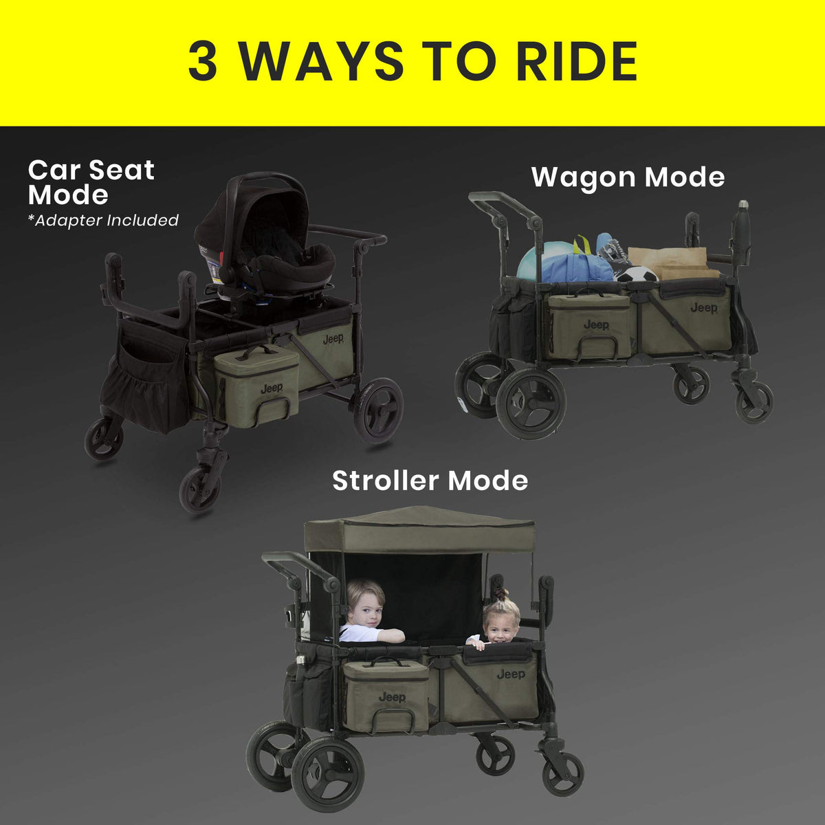 Black/Green Stroller Wagon with Cooler Bag P930343