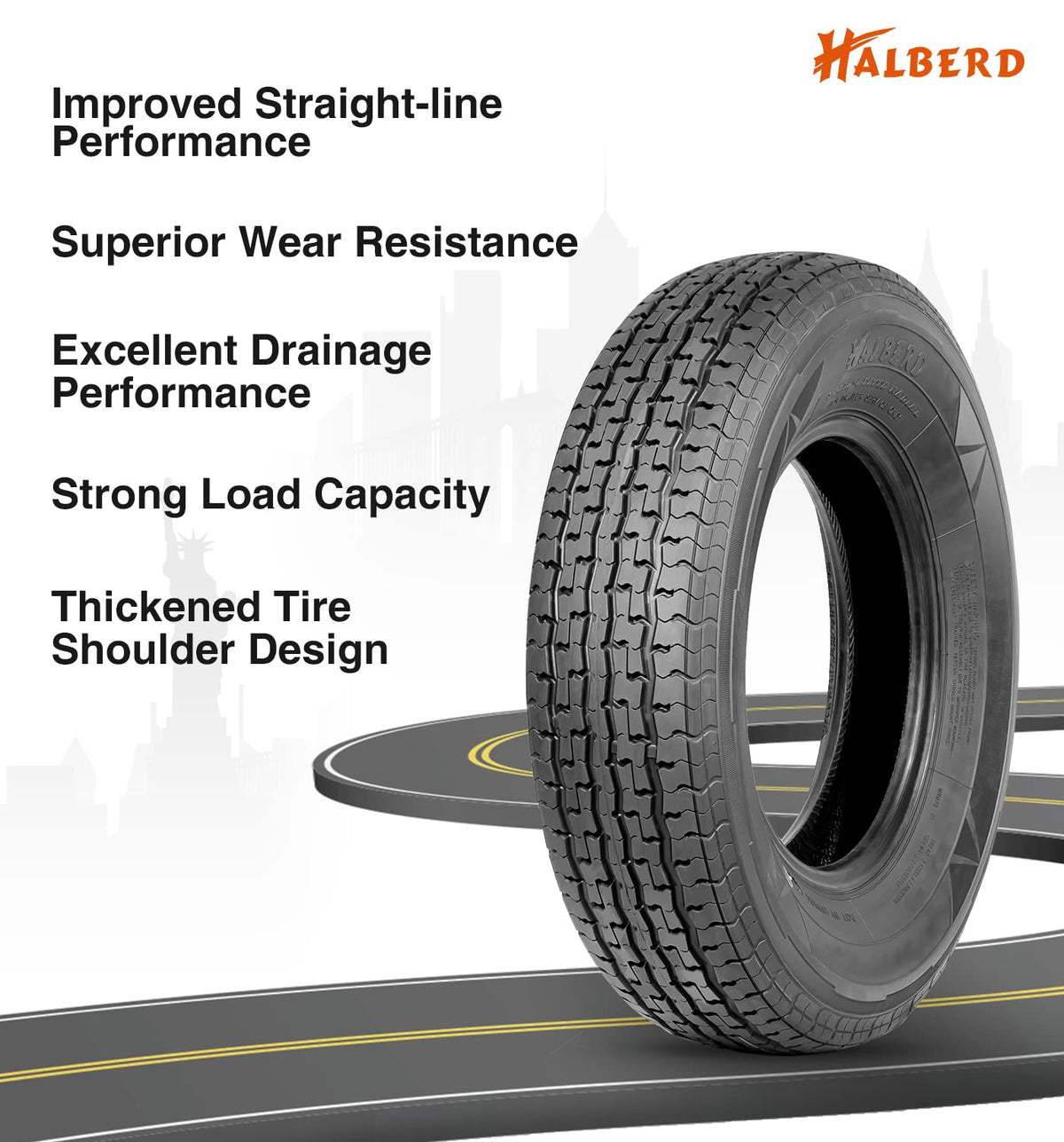 ST205/75R15 8PR Load Range D Radial Trailer Tires Set of 2 S69212