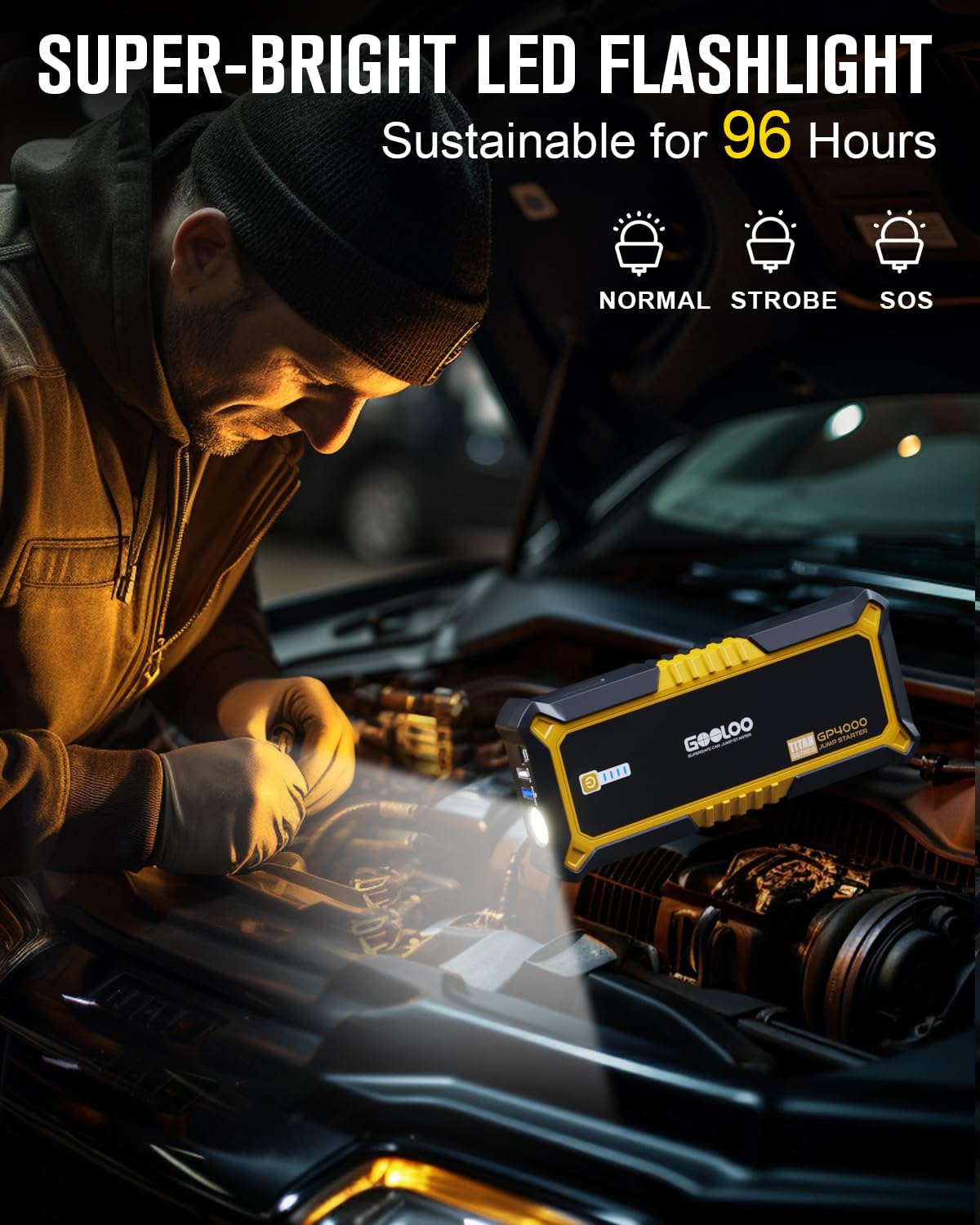 4000A 12V Portable Car Battery Jump Starter C6630