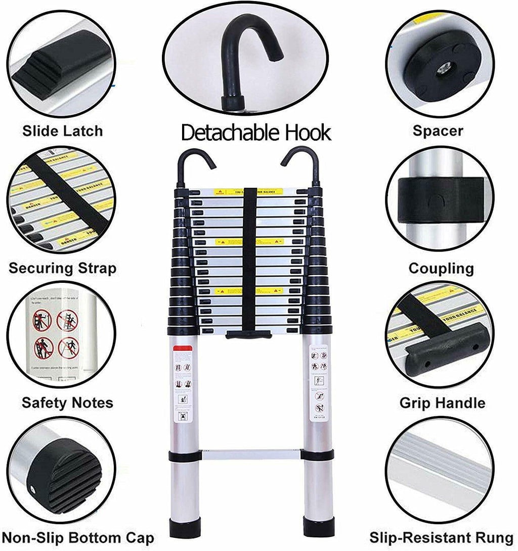 20.34 ft Aluminum Telescopic Ladder 330lbs S41065