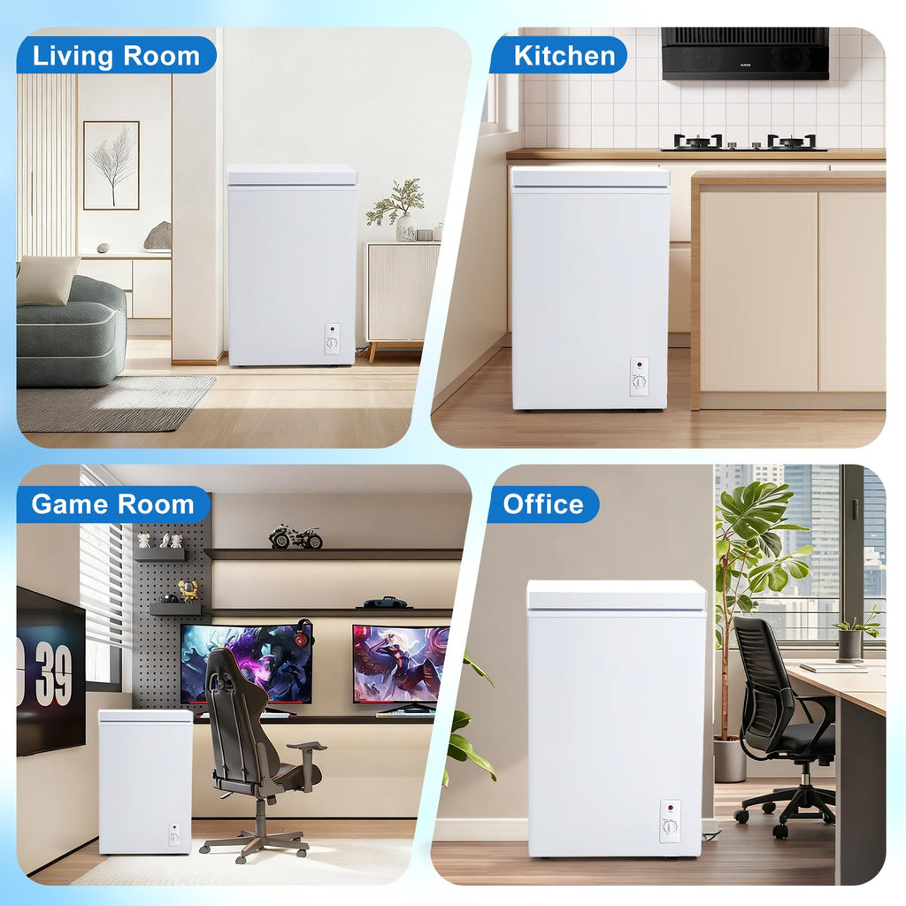 3.5 Cu.Ft White Chest Freezer with Removable Basket X186411