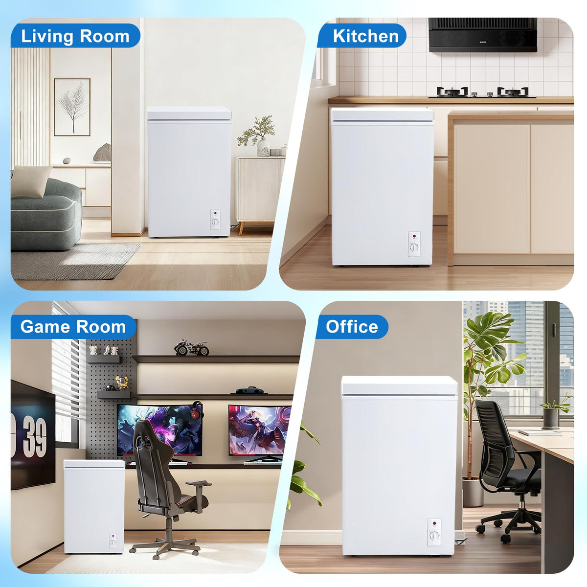3.5 Cu.Ft White Chest Freezer with Removable Basket X186411