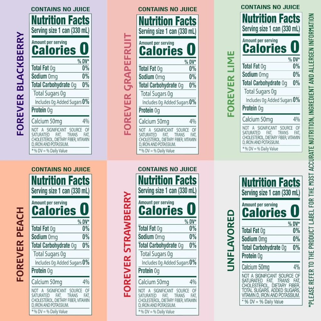 Flavored Sparkling Water 6 Flavor Variety Pack 18 Count G429
