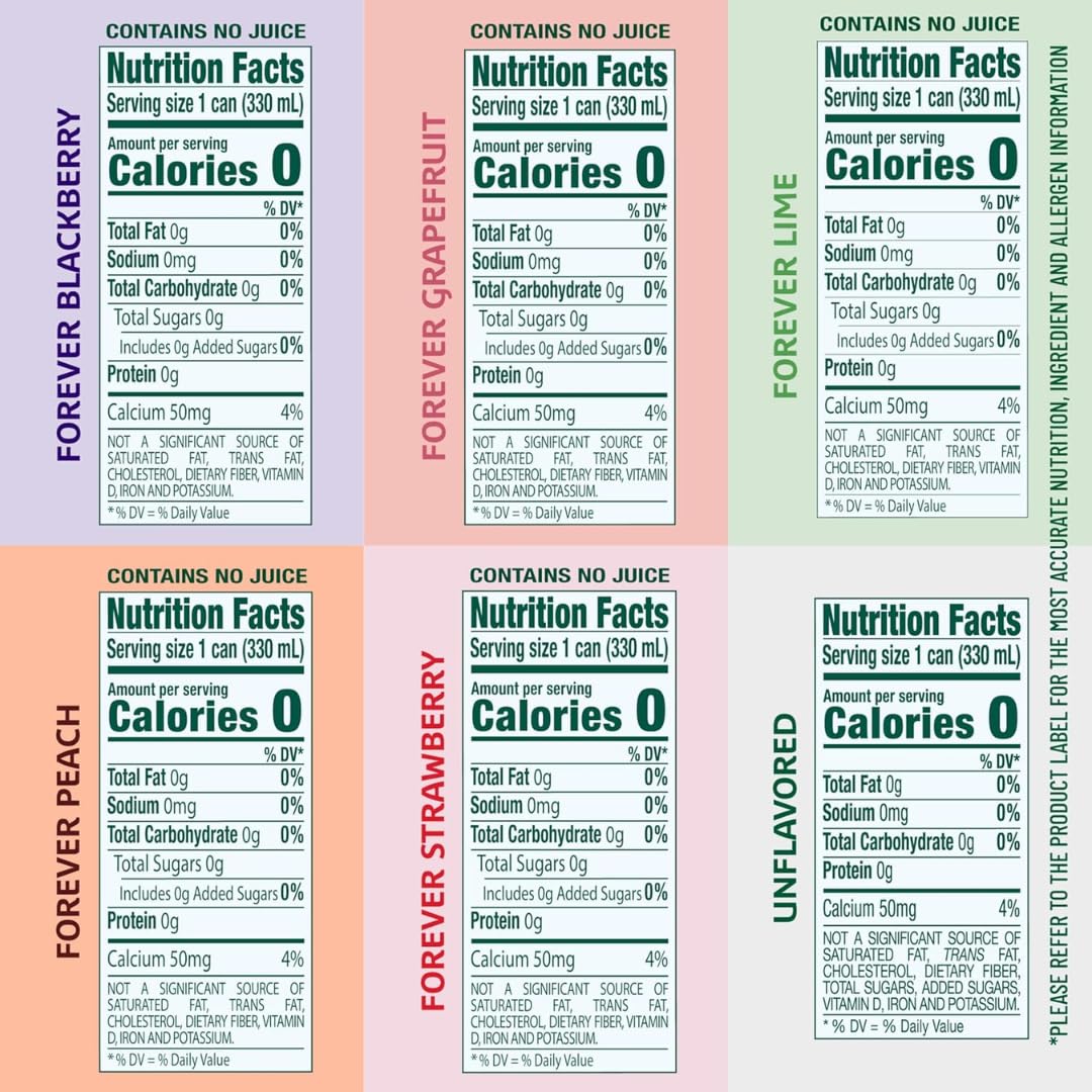 Flavored Sparkling Water 6 Flavor Variety Pack 18 Count G429
