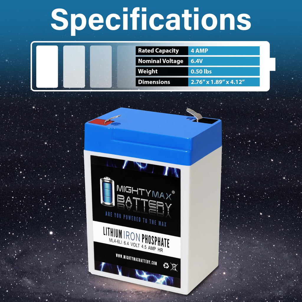 6V 4.5AH Lithium Replacement Battery V687939