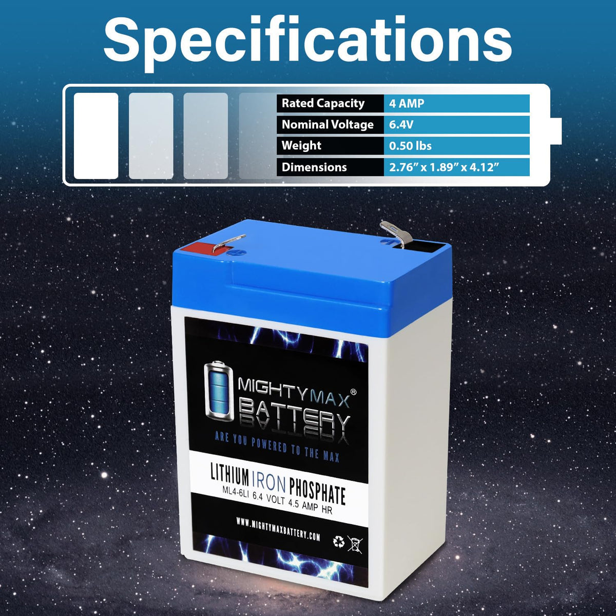 6V 4.5AH Lithium Replacement Battery V687939