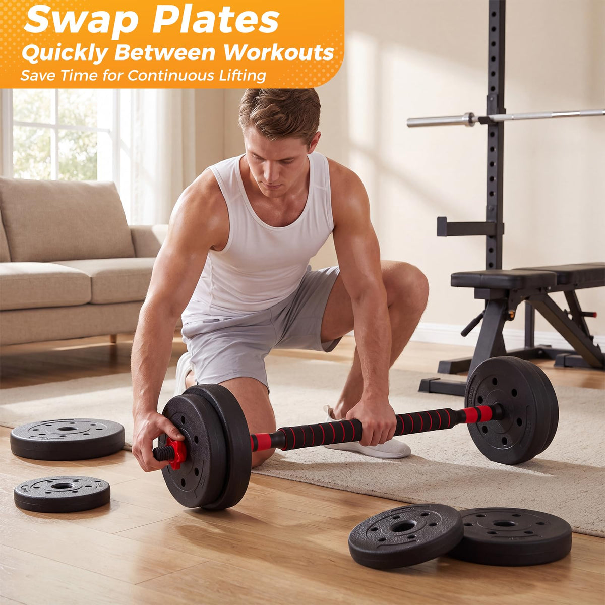 Adjustable Dumbbell Set 20/40/60LBS I889