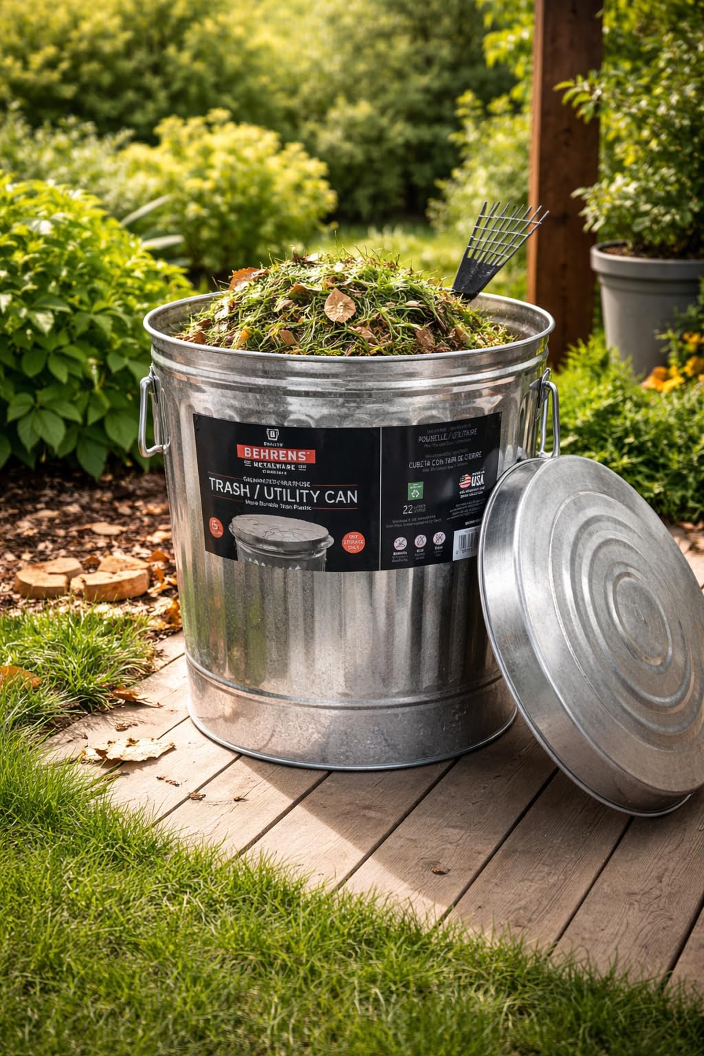 6 Gallon Galvanized Trash Can J950510