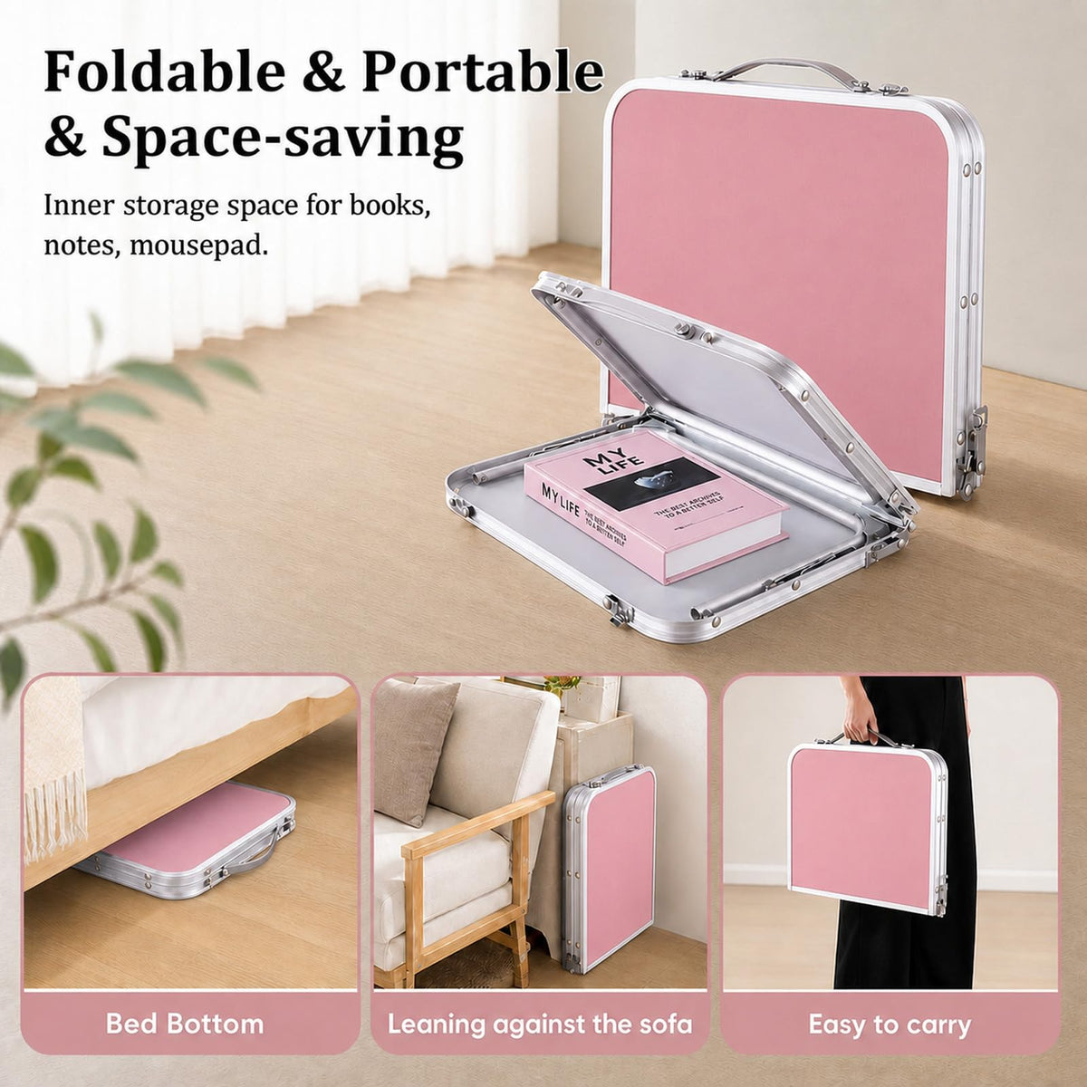 Foldable Laptop Desk with Hidden Storage Z4735