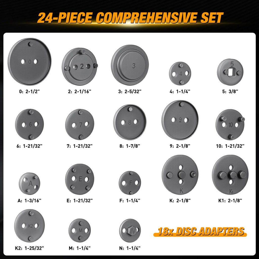 22pc Disc Brake Caliper Compression Tool Set X17901