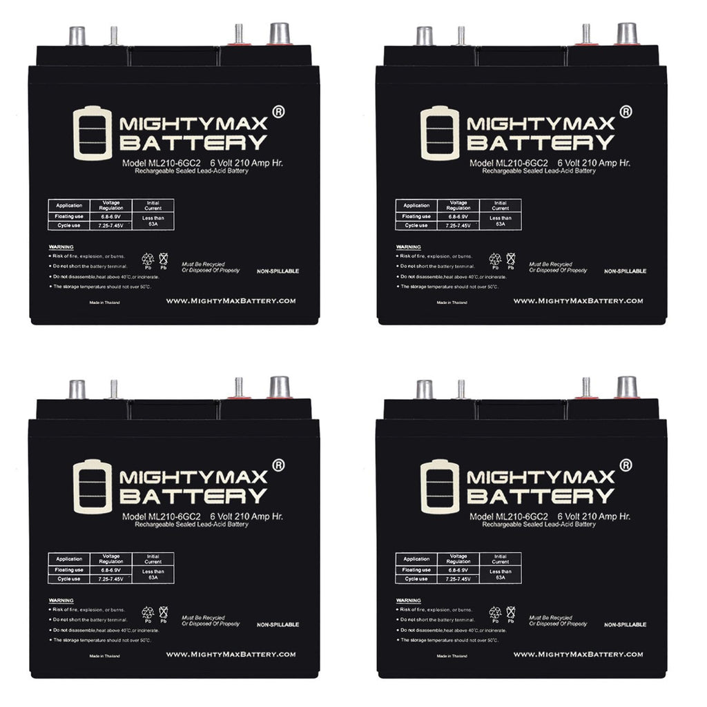 6V 210AH Dual Terminal SLA Replacement Battery 4 Pack K228
