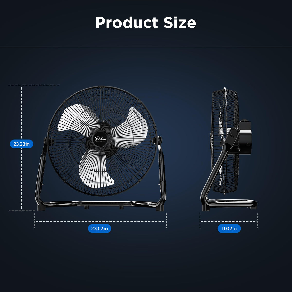 20" 3-Speed High Velocity Industrial Floor Fan, 2 Pack A7254