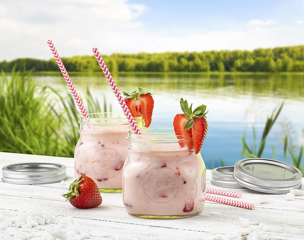 12 Pack 16Oz Wide Mouth Glass Mason Jars with Airtight Lids P6321