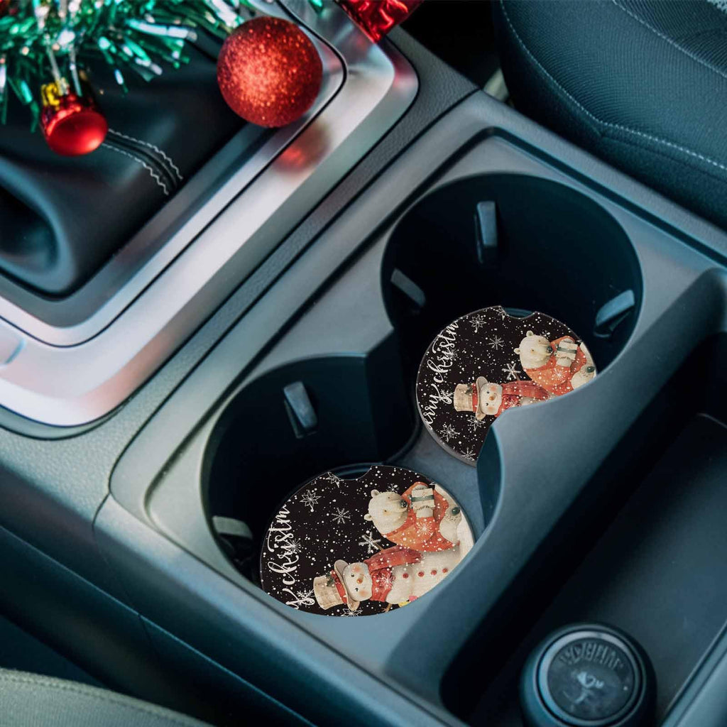 Absorbent Ceramic Stone Car Coasters Set of 2 C898721