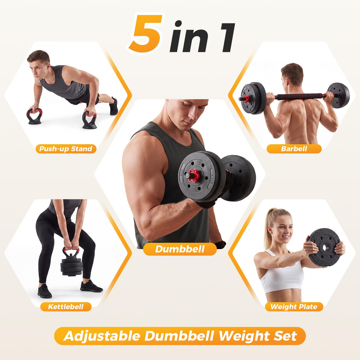 Adjustable Dumbbell Set 20/40/60LBS I889