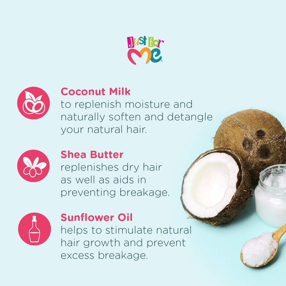 Natural Hair Milk Detangler with Coconut Milk, Shea Butter & Sunflower Oil, 10 oz A409