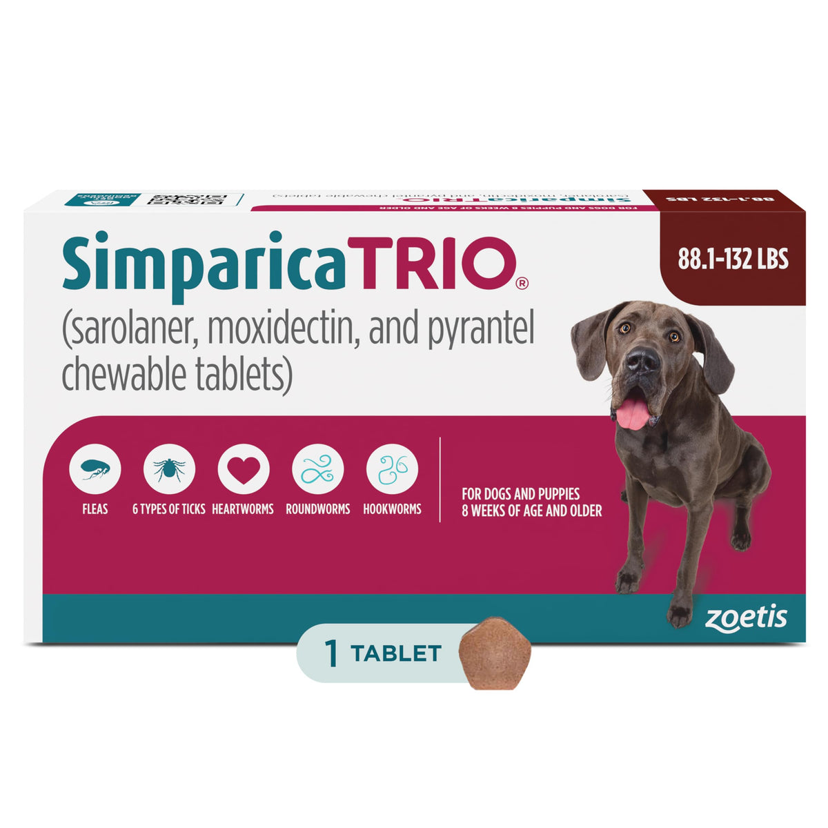 Chewable for Dogs Liver Flavor 88.1-132 lbs 1-Month Z786