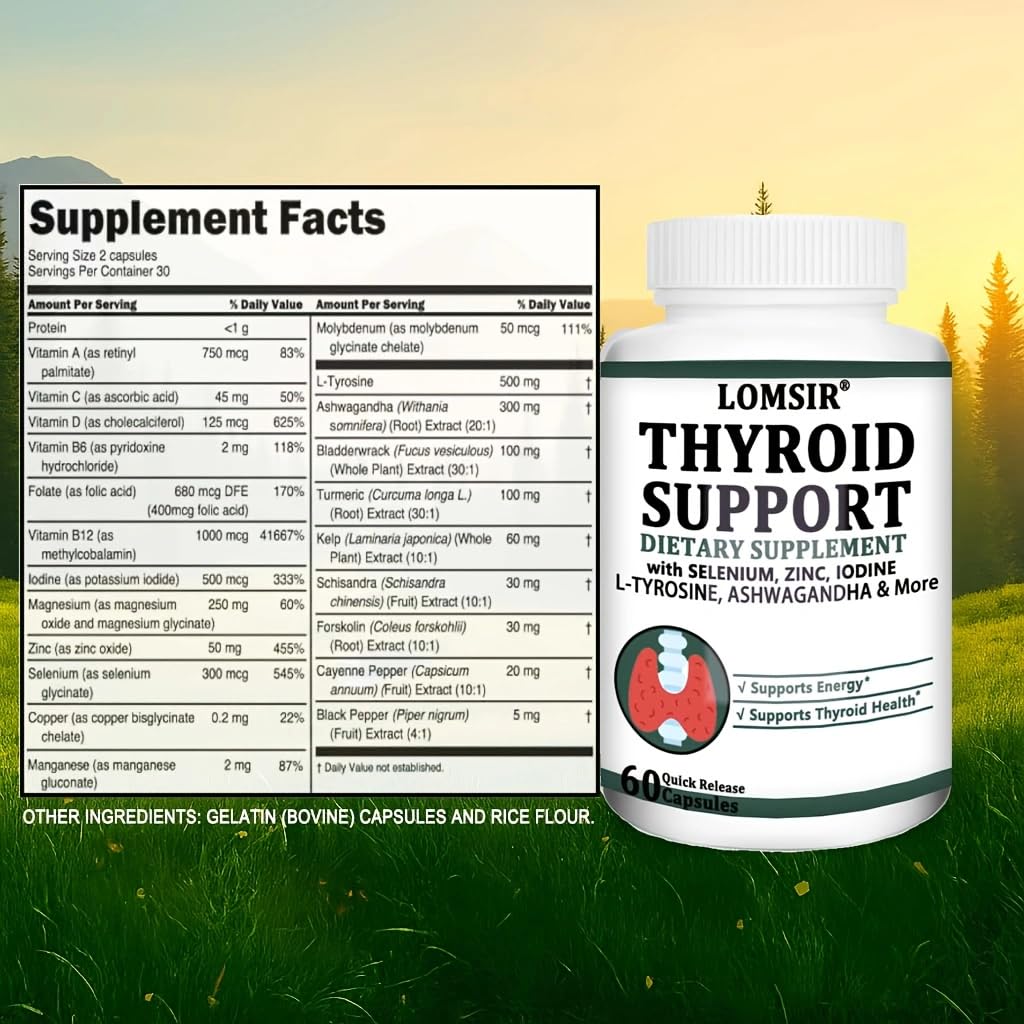 Selenium Iodine L-Tyrosine Ashwagandha 60 Capsules Q1586