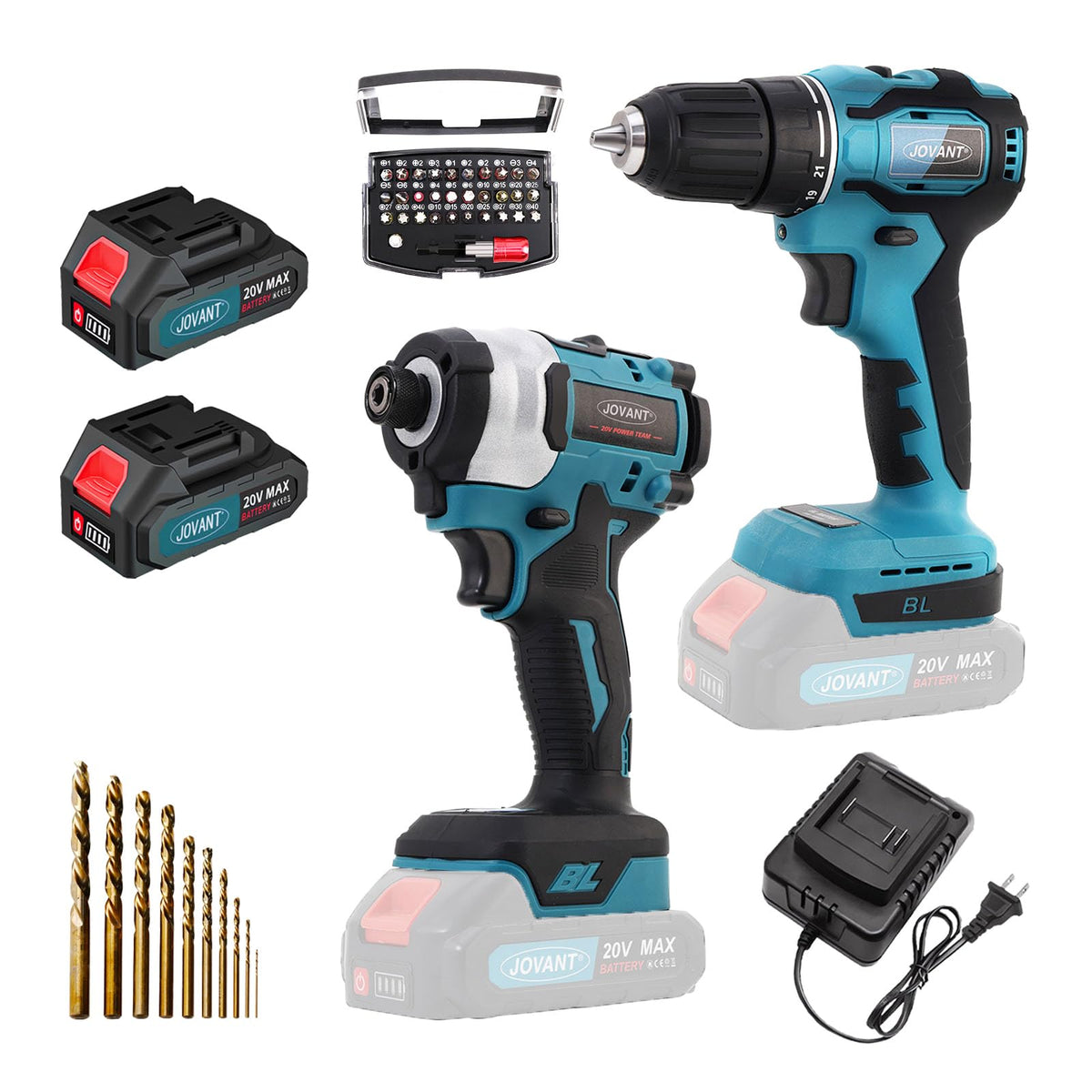 Cordless Drill and Impact Driver Combo Kit with 2 Batteries H26561