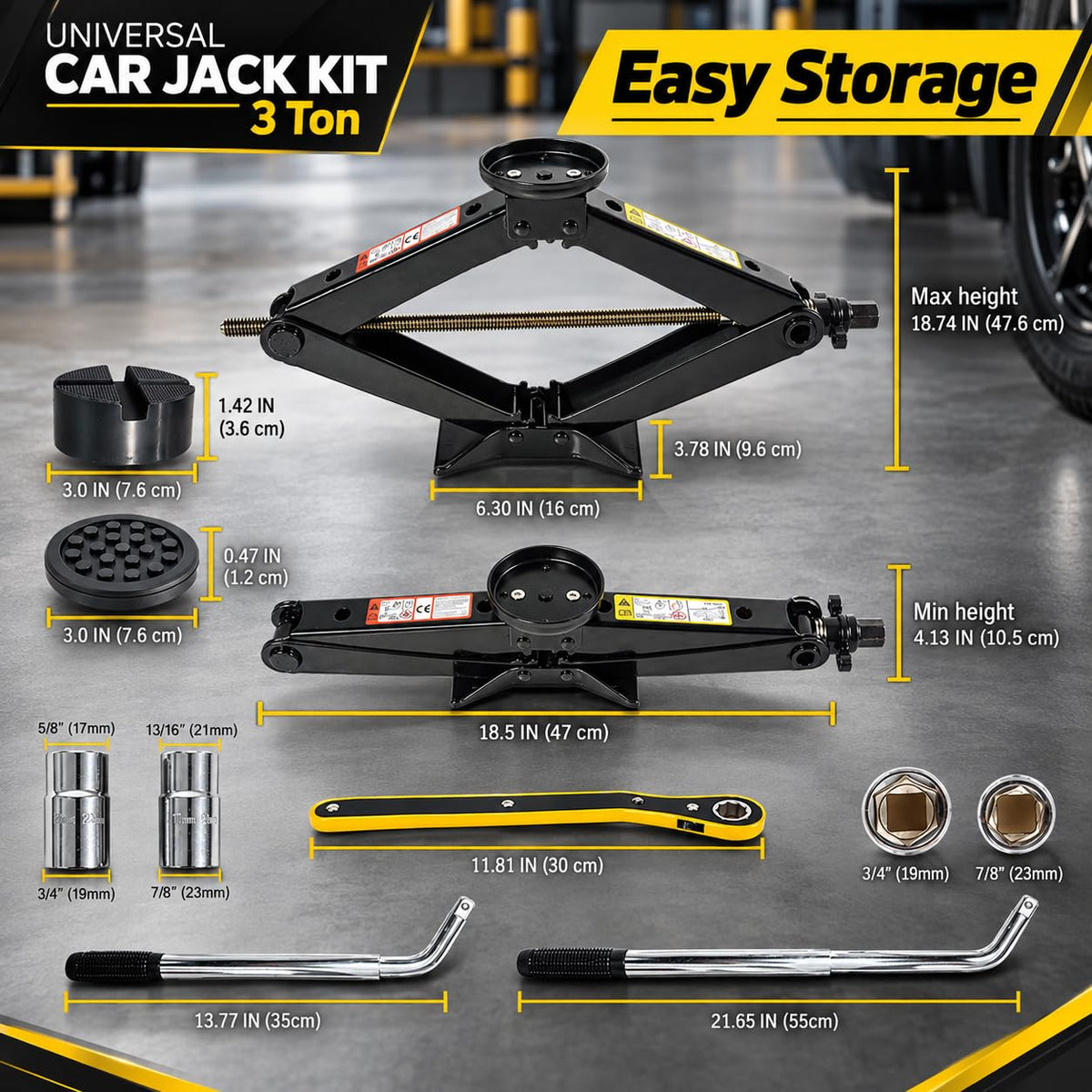 3 Ton Scissor Jack B7182