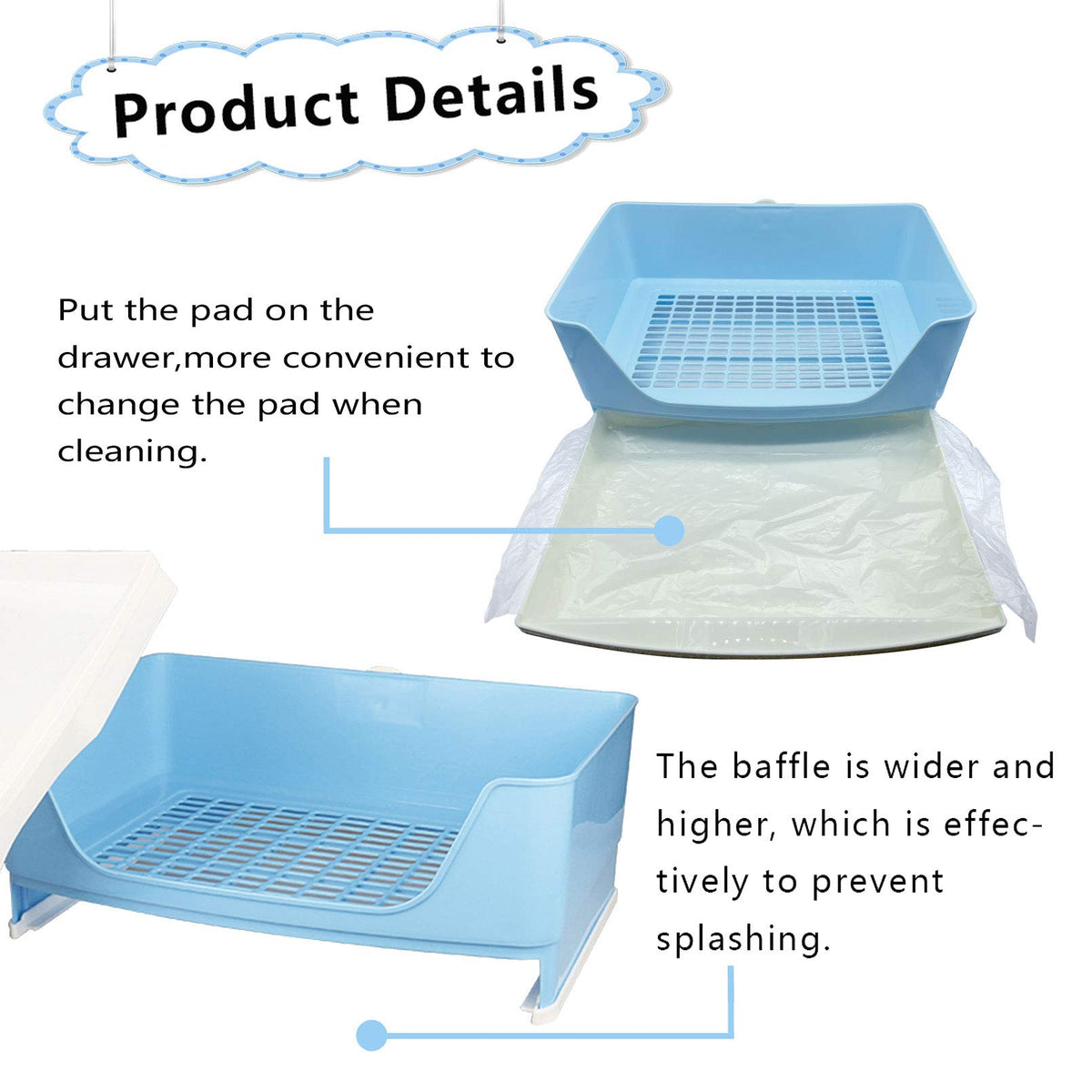Plastic Rabbit Litter Box with Drawer R648552