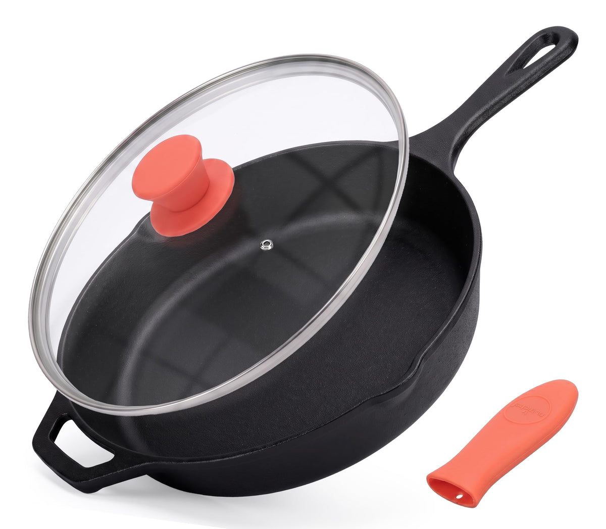 10" Pre-Seasoned Cast Iron Skillet with Glass Lid Y33968