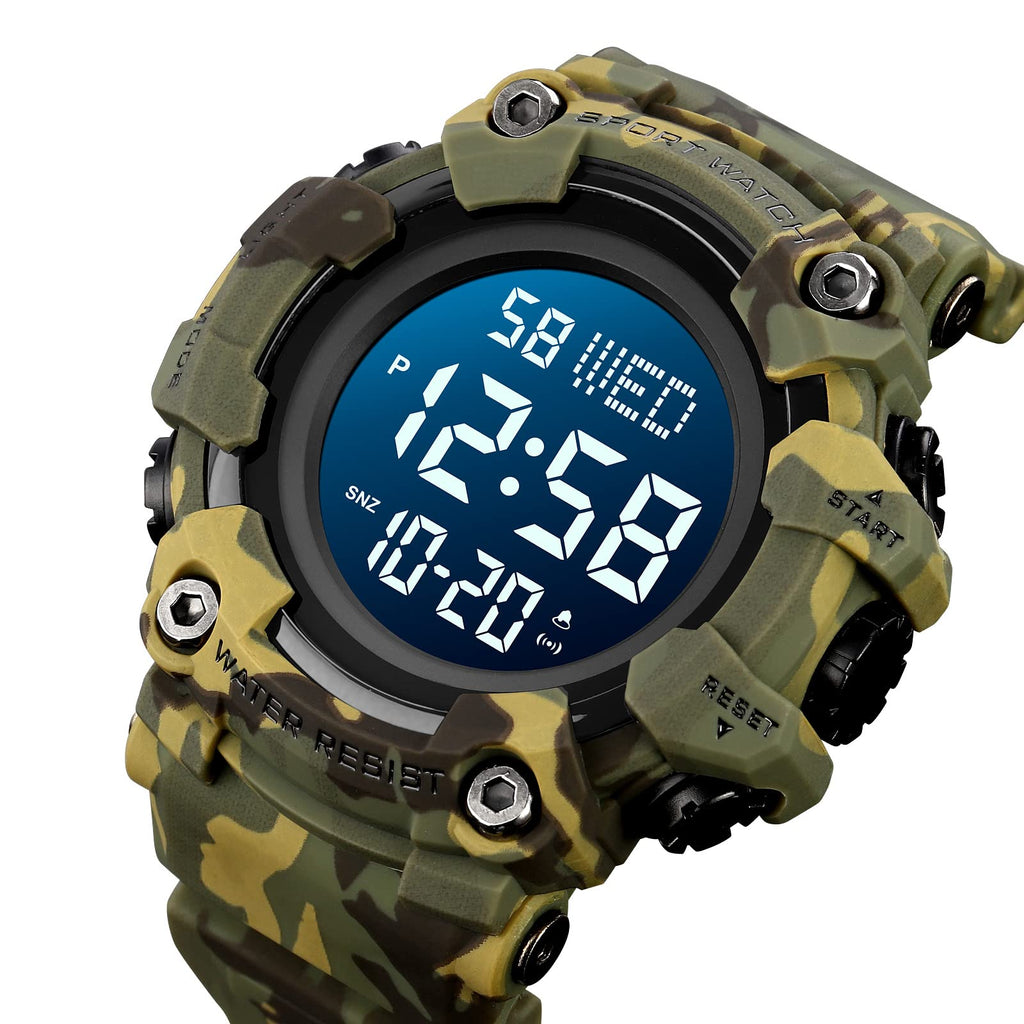 Men Digital Watch Waterproof LED Stopwatch H428064