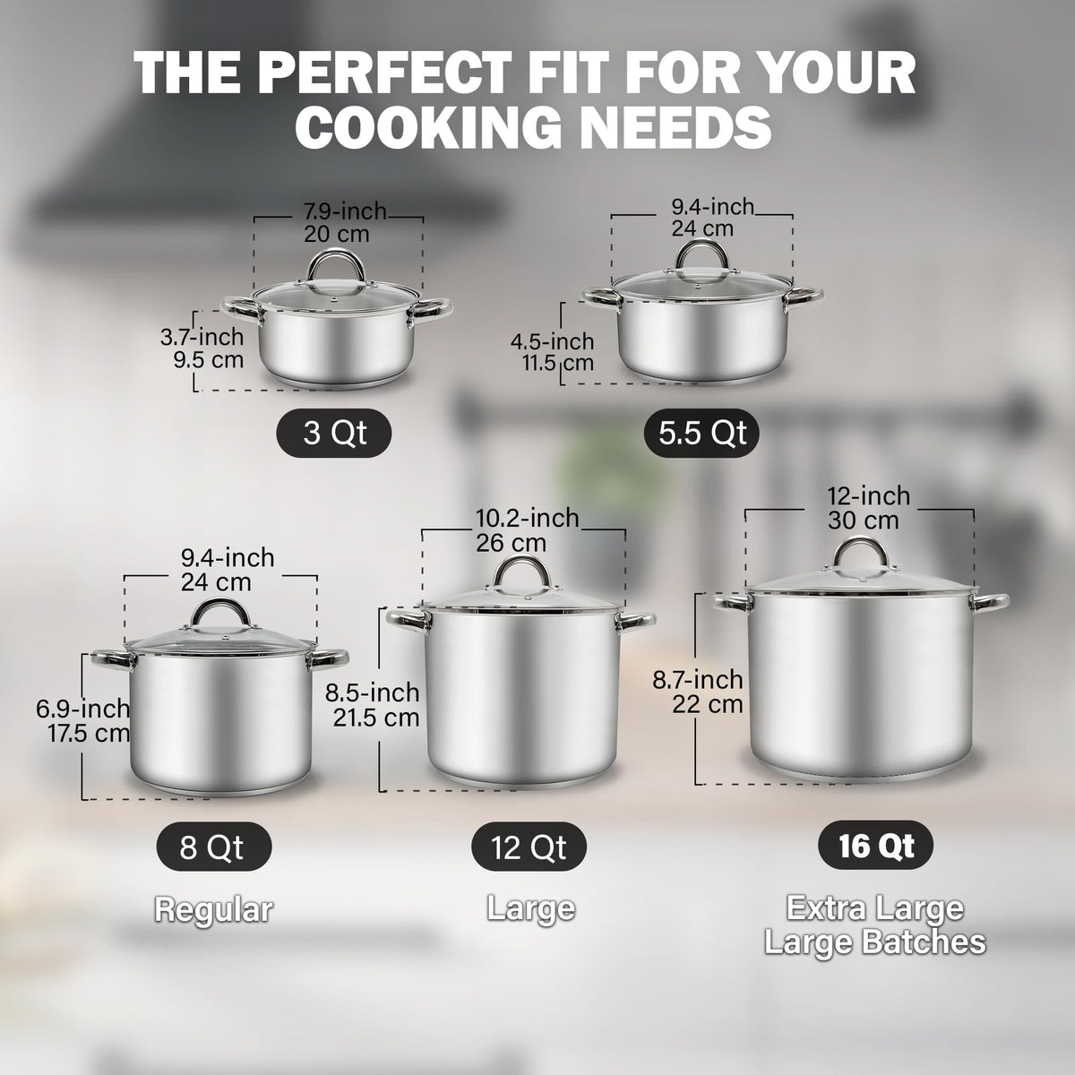 8 Quart Stainless Steel Stock Pot with Lid C919357