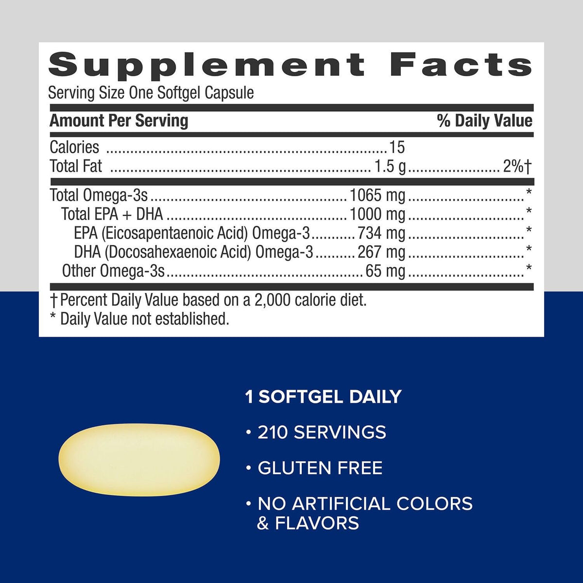 Fish Oil 1000mg EPA & DHA 210 Softgels O5578